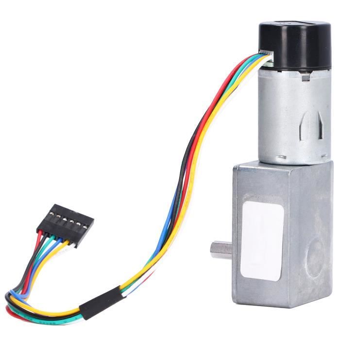 Moteur Réducteur 12V DC 10RPM Avec Encodeur - Vis Sans Fin Autobloquant, Axe 6mm
