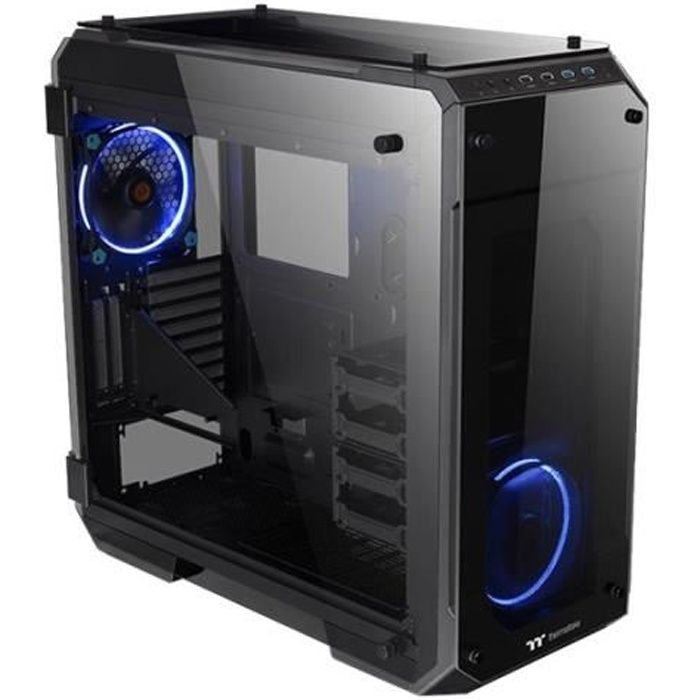 THERMALTAKE BOITIER PC View 71 TG – Grand Tour – Noir / Bleu – Verre trempé – Format E-ATX (CA-117-00F1WN-00)
