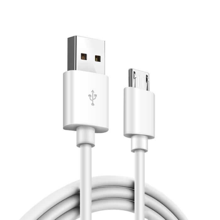 Chargeur pour Huawei Y6 (2019) / Y6p / Y6s (2019) Cable Micro USB Data Synchro Blanc 1m