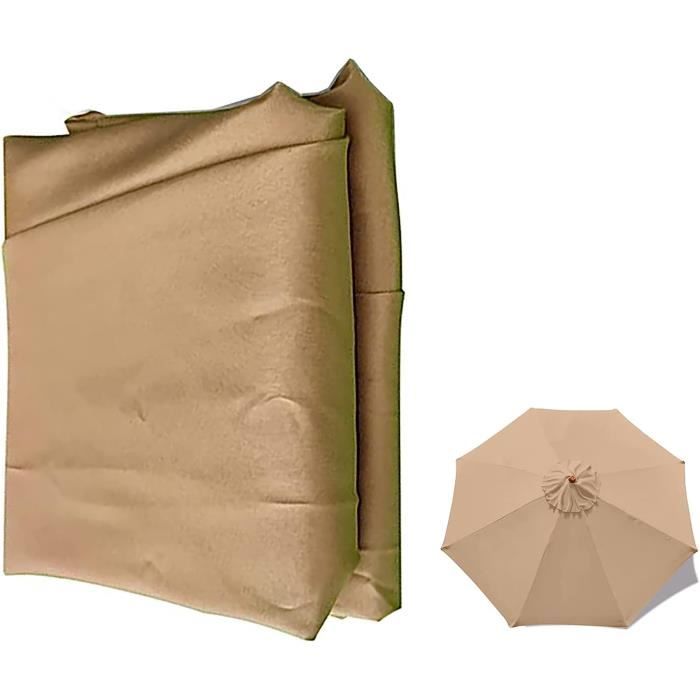 Toile De Remplacement Pour Parasol Déporté 3x3m - Housse Blanc Cassé 8 Baleines - Imperméable Et Anti-UV