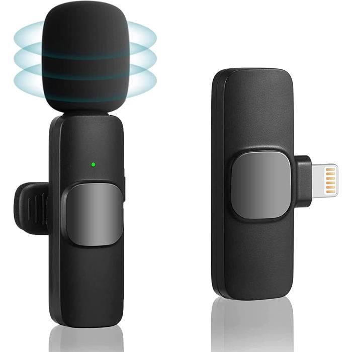 Microphone Cravate Sans Fil, 2.4Ghz Micro Cravate Pour Iphone