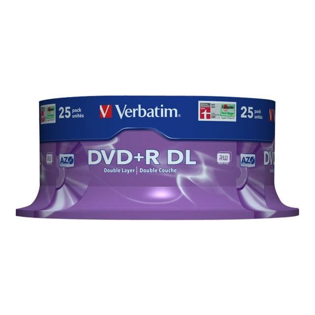 Verbatim 25 x DVD+R DL 8.5 Go 8x spindle - vue 2