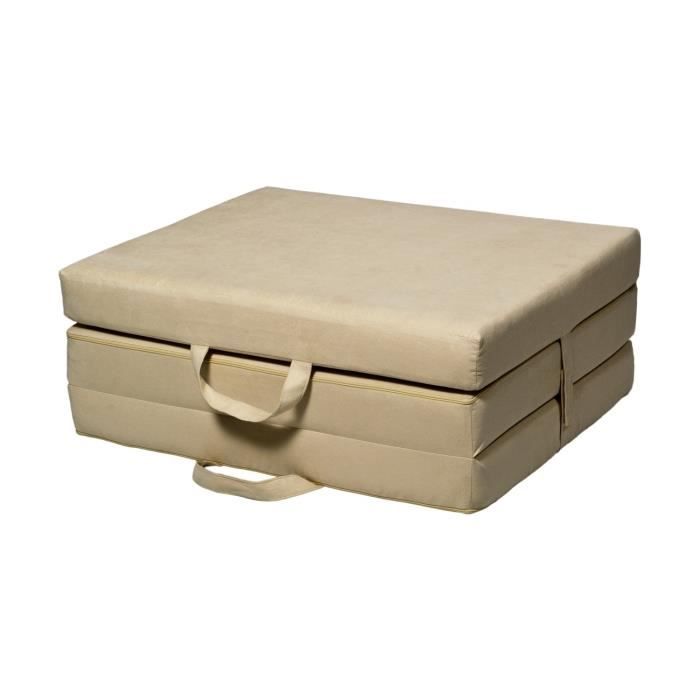 Matelas pliable matelas d'invité 200x80x10 cm blanc cassé
