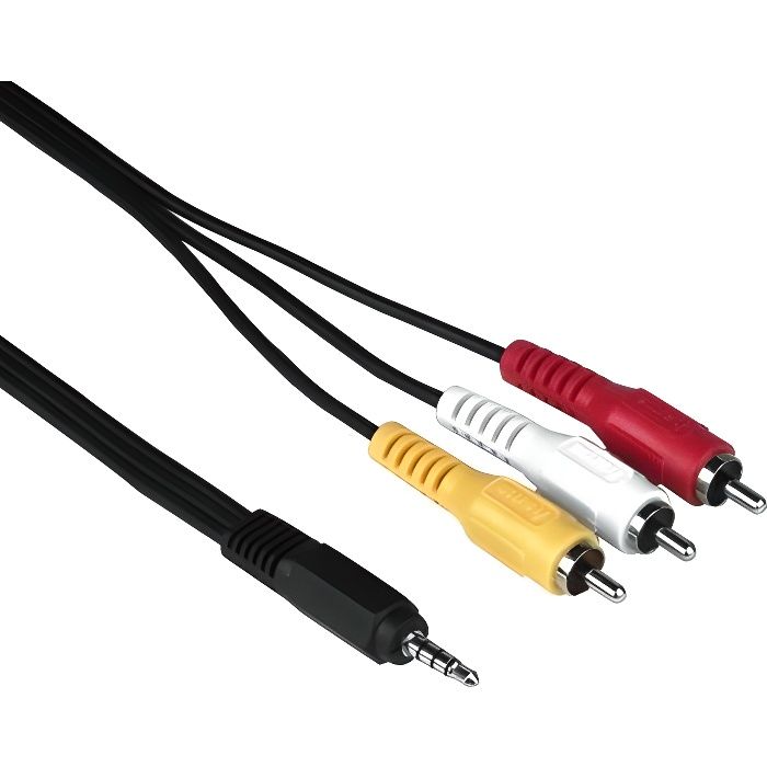 VSHOP® Câble Audio Video Jack 3.5 mâle vers 3 RCA - Cdiscount Informatique