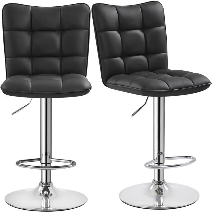 Yaheetech Lot de 2 Tabourets de Bar Similicuir Hauteur Réglables Chaises de Bar Assise Tabourets de Cuisine 50 × 435 × 925 cm Noir Yaheetech Lot de 2 Tabourets de Bar Similicuir Hauteur Réglables Chaises de Bar Assise Tabourets de Cuisine 50 × 435 × 925 cm Noir