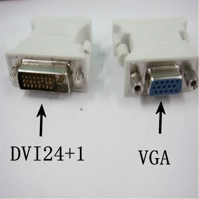Ineck - INECK® Adaptateur DVI MALE (DVI-D 24+1) vers VGA FEMELLE