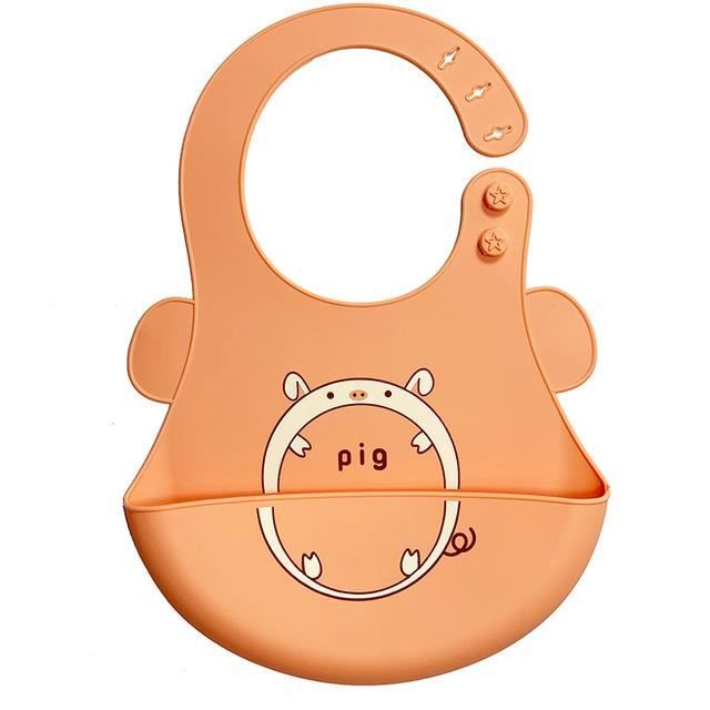 Moonkie Bavoirs Silicone Bébé 100% Sans BPA - Lot De Bavoirs Imperméables Réglables Avec Poche Recueillante
