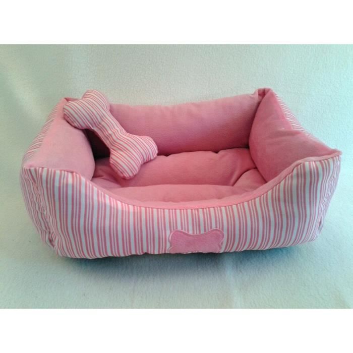PANIER CHIEN,Pink-48x38x16.5cm--Lit à rayures carrées de bonne qualité pour  chiot, lit pour chien, petit, moyen gabarit, niche pour - Cdiscount