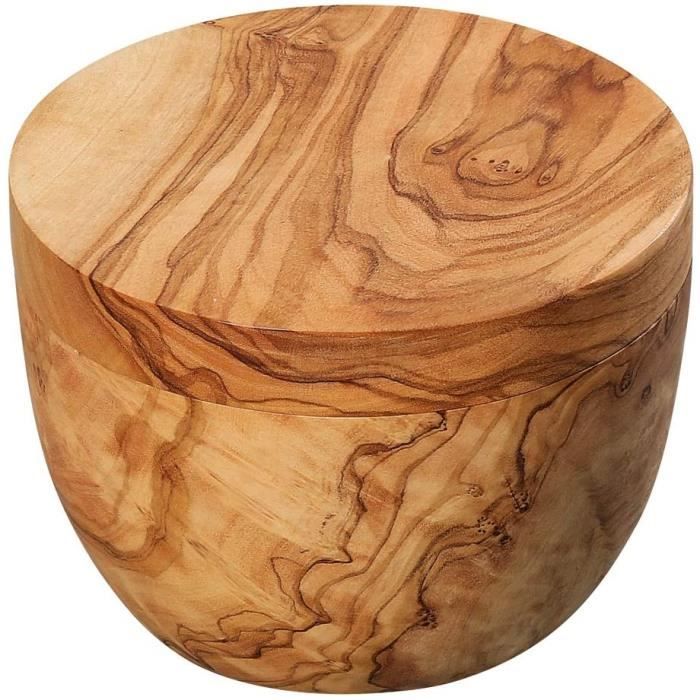 D.O.M.® Zoutpot met zoutschep van olijfhout