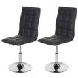 Lot de 2 chaises de salle à manger en similicuir gris HWC-C41 avec hauteur d'assise réglable et dossier haut-1