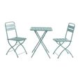 Ensemble table et chaise de jardin pliantes en métal - MIRMANDE de MYLIA - Vert amande-1