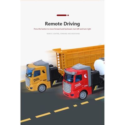 Semi-Camion Télécommandé RC 1/24 Avec Remorque - Jouet Camion 9 Canaux 2.4GHz Lumineux Et Sonore