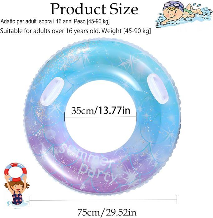 Bouée de natation adulte, épaisse, double airbag, anti-retournement, bouée de sa