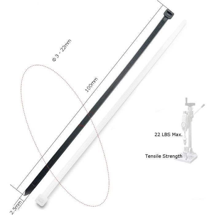 intervisio Collier de Serrage 370 mm x 7,6 mm, Attache Câble, Serre