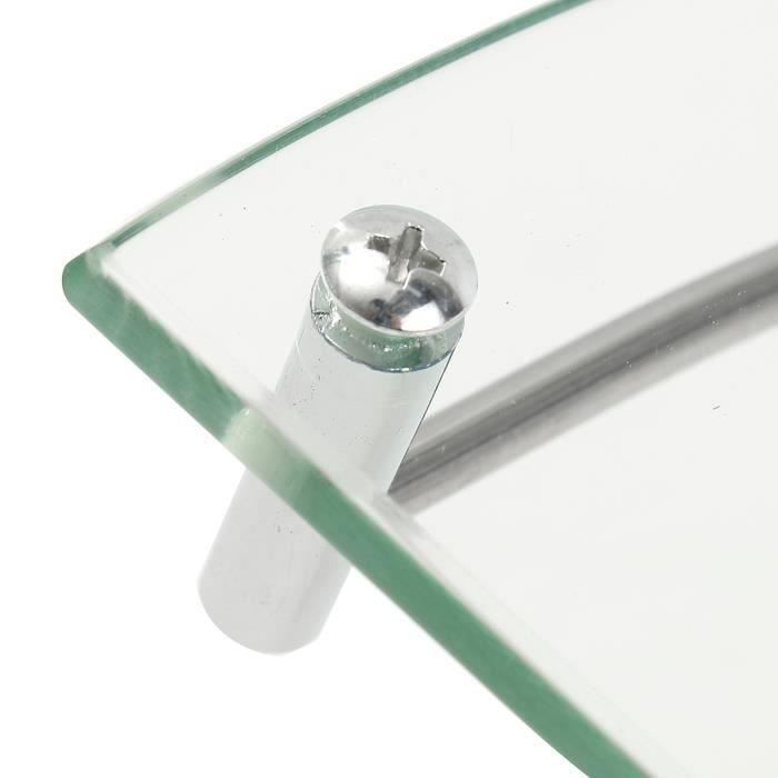 Étagère D’angle En Verre De Sécurité 6 Mm Pour Salle De Bain - Support Aluminium Inclus, Charge 20 Kg - 5