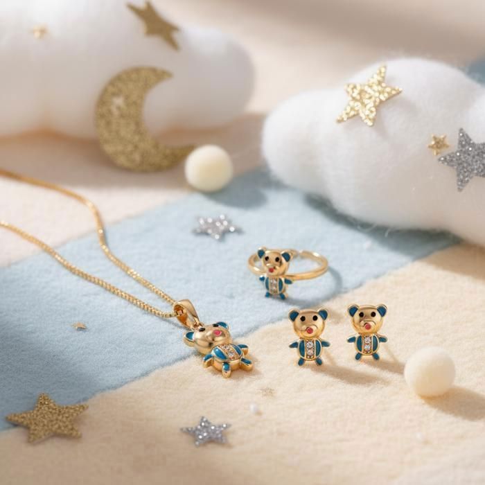 Parure Enfant Bleu Turquoise – Collier Et Bracelet Fantaisie Pour Cérémonie Ou Fête