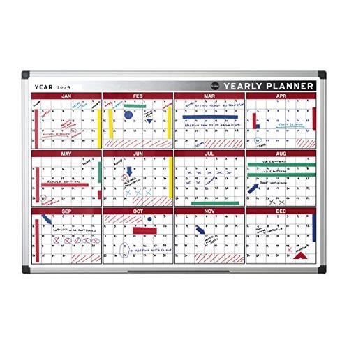 Tableau de plannification annuelle 12 mois - tableau blanc magnétique