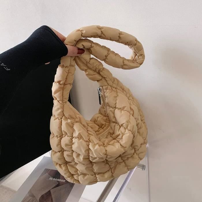 Blakc Sac à bandoulière en velours côtelé pour femme, fourre-tout