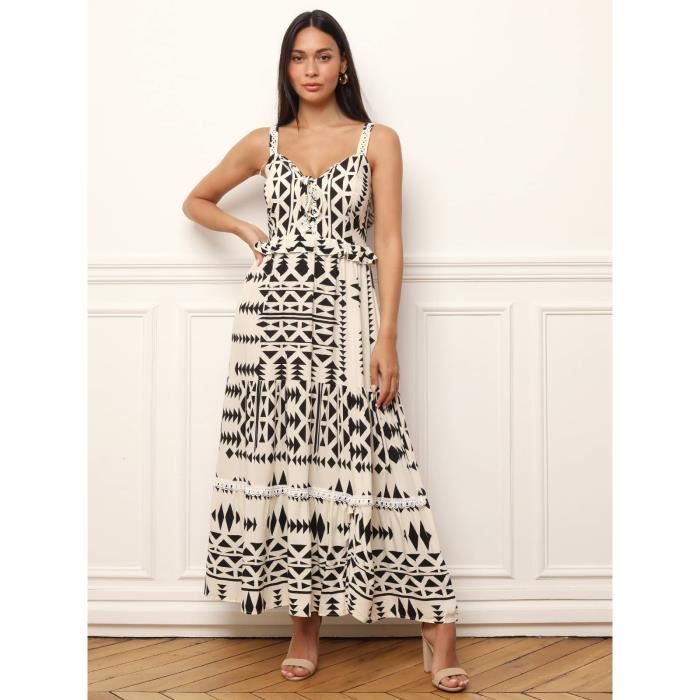 Robe Longue Robe Ethnique Femme Robe Longue Motif Ethnique Femme