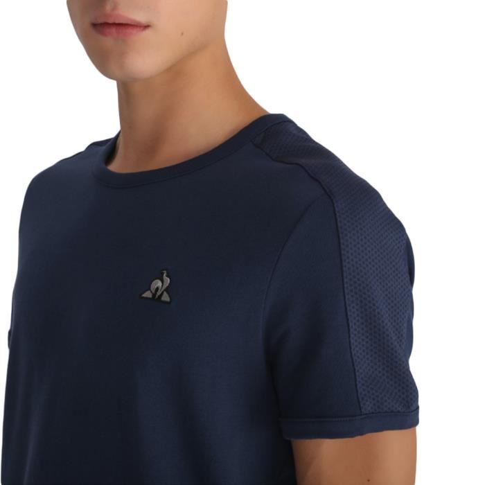 T shirt homme manches courtes Le Coq Sportif LCS TECH Bleu Bleu Cdiscount Sport