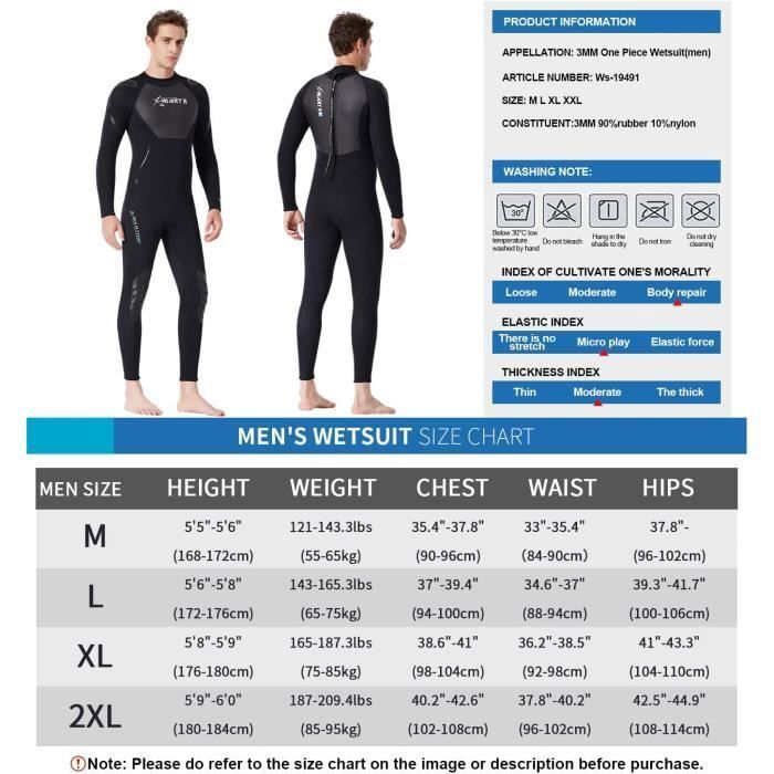 Combinaison De Plongée/surf TYPHOON Homme 5mm - Néoprène Pleine Longueur - Taille S - Neuf