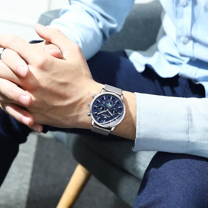 RMEGA Coffret Cadeau Montre Homme Montre Chic Montre pour Homme