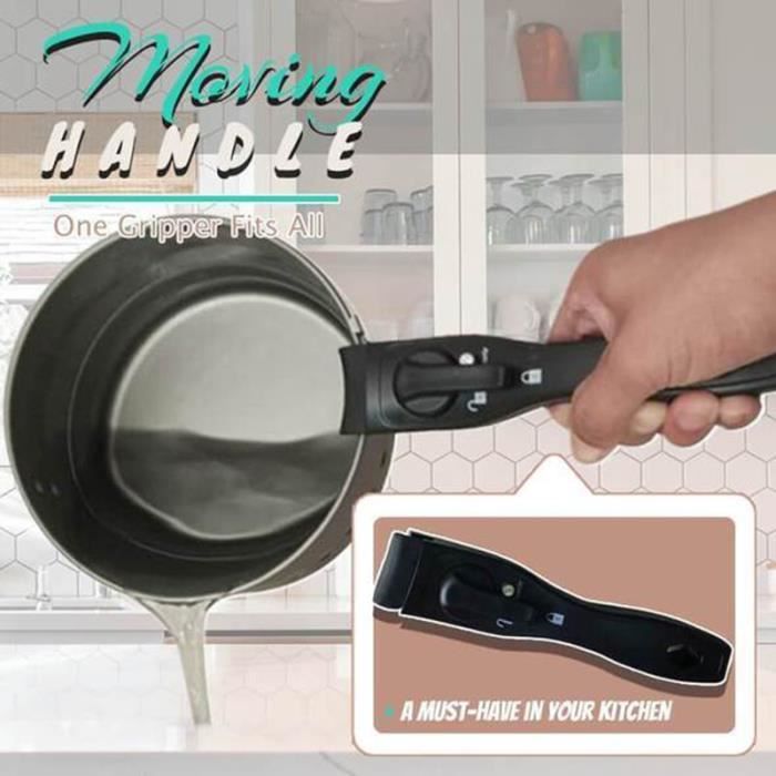 Poignée Amovible Pour Casserole Et Poêle – Anti-brûlure, Design Suspendable – ABS, Acier Inox, Silicone