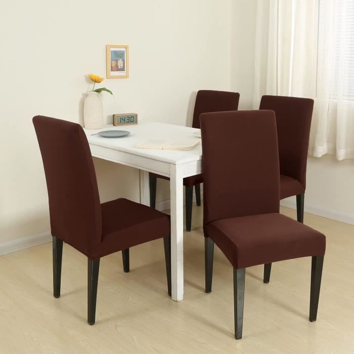 6 Pcs Housses Extensibles Pour Chaises De Salle à Manger, Housses De Salle Manger Housses De Chaise Amovibles Et Lavables En Spandex Doux Pour Cuisine H Tel Table Banquet