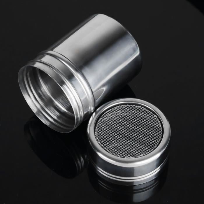 Strehknewen Lot De 3 Saupoudreurs Inox Avec Couvercle - Pour Sucre Cacao Farine Et Épices