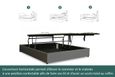 Lit Coffre Lounge 160 x 200 by Sampur | Gris | Grand Coffre de Rangement - Sommier à Lattes à Ouverture Horizontale - Design-2