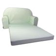 Canapé convertible au lit enfant - FORTISLINE - Vert - Mousse polyuréthane - Tissu microfibre 100% polyester-2