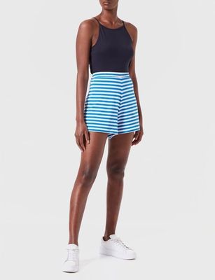 ONLMAY High Waist Stripe Shorts 2er Pack – Schwarze Jeansshorts Mit Mittelhoher Taille