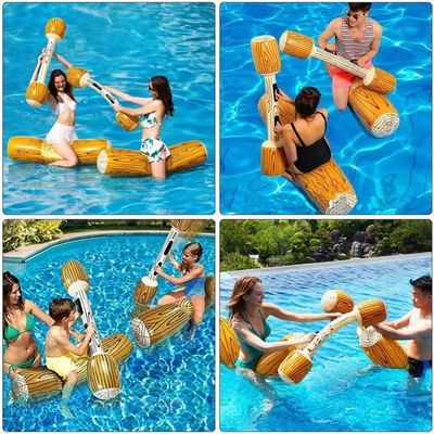 Ayizhiniu – Kit De 4 Radeaux Gonflables Pour Piscine – Combat Aquatique, Flotteurs En Forme De Bûches – PVC Résistant – Max 200 Kg