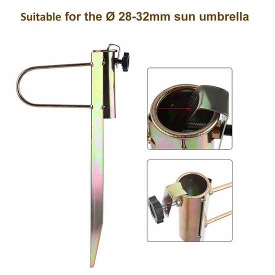 Piquet Parasol Pour Sable Toddmomy 1 Pc Pied De Parasol Porte-Parapluie D'extérieur Pied De Parasol Extérieur