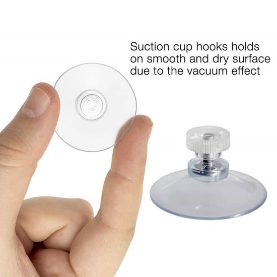 Lot 20 Ventouses Transparentes 25 Mm + Écrous M4 – Ventouse Plastique Forte Aspiration, Fenêtre, Verre, Carrelage