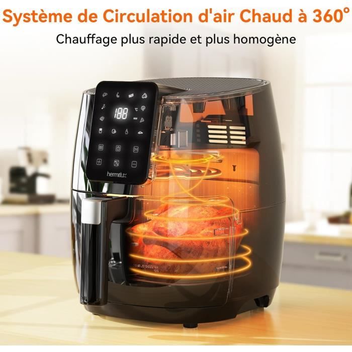 Friteuse sans huile 6L - ACELIFE Air fryer 1350W Ecran tactile Friteuse à air électrique Friteuse sans huile 6L - ACELIFE Air fryer 1350W Ecran tactile Friteuse à air électrique