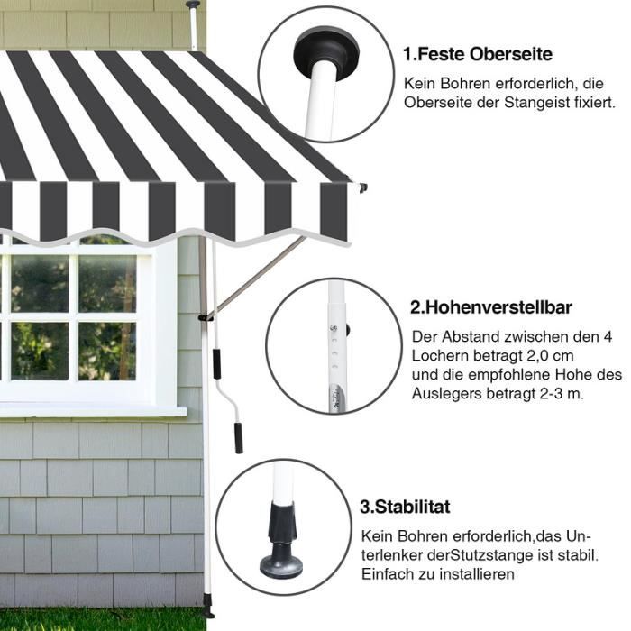 Datanly Lot De 2 Ouvre-tiges D'auvent De Véhicule Récréatif De 29 à 100 Cm, Extracteur Télescopique Facile à Atteindre, Crochet Rétractable, Tige De Traction Rétractée Pour Auvent De Camping-car