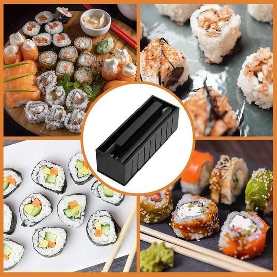 10 PCS Super Sushi Maker, Ensemble de Moules à Rouleaux de Sushi DIY - Kit  de Fabrication de Sushi Facile pour Débutant (Noir) 