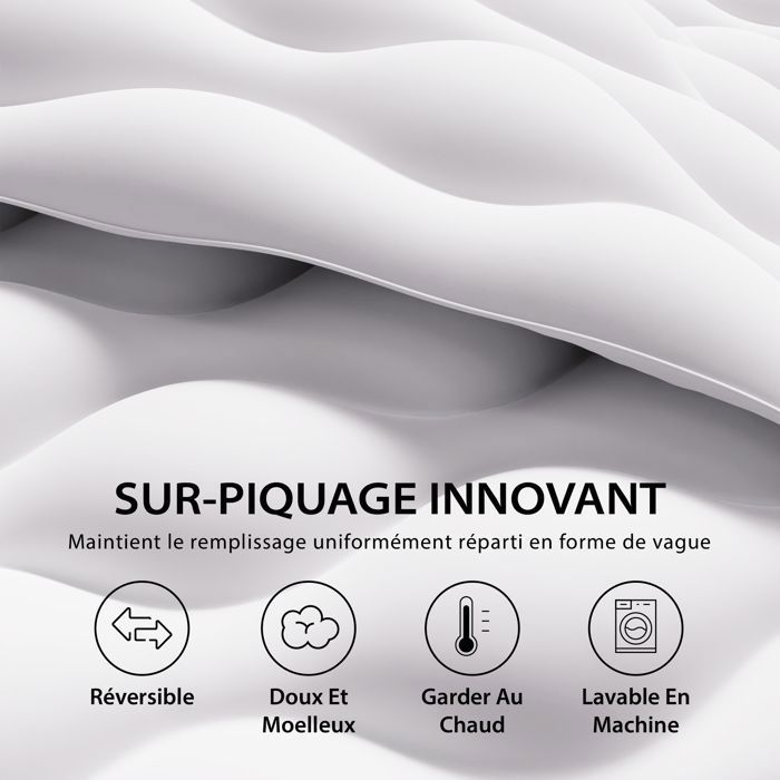 CASABEL Couette 140x200 Cm Chaude Grand Froid Diamant Blanc Garnissage Densité 700 G/m2 Couette Grand Froid
