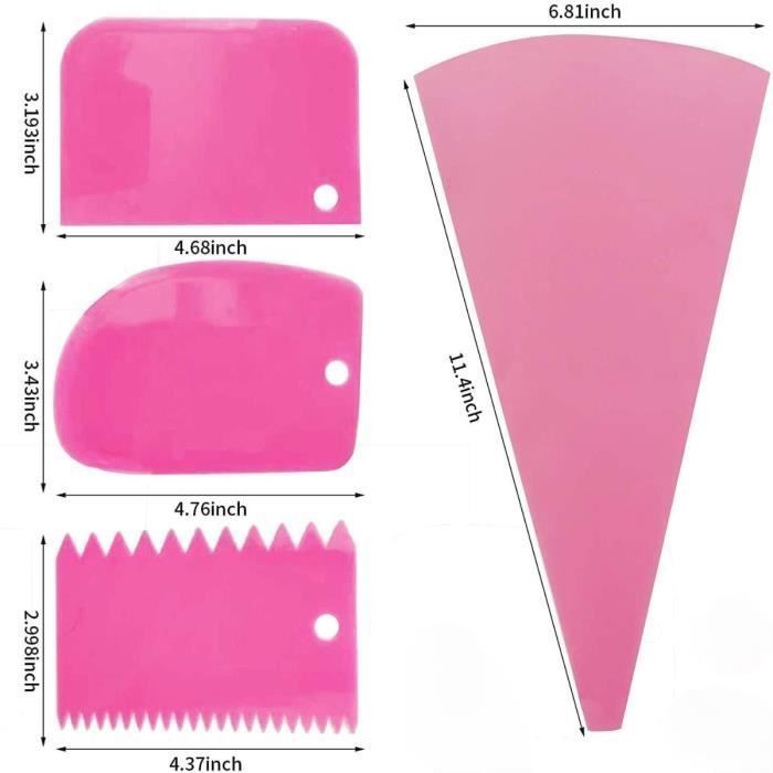 Lot De 4 Douilles à Pâtisserie En Inox + 2 Poches à Douille - Grandes Et Petites Tailles Rondes - 7