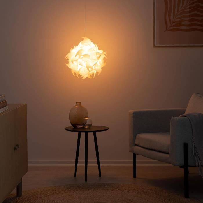 Lampe Puzzle Design Fleur - Abat-Jour Ø 36 Cm Luminaire Montage Diy -  Lumière Décoration Salon Chambre Suspension Plafond Ou [A4209]