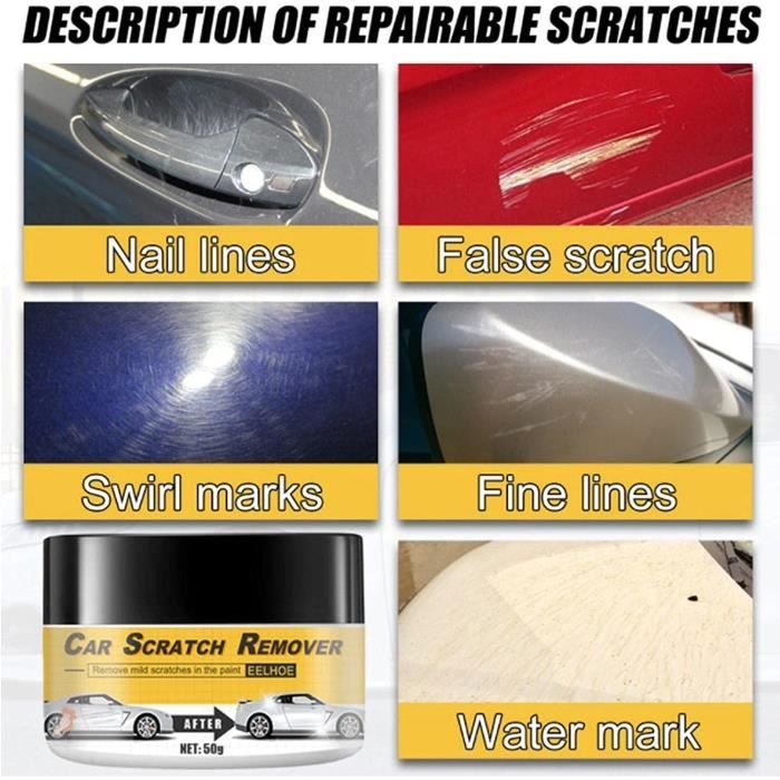 1PCS Efface Rayure Voiture, Kit De Réparation De Rayures De Voiture, Les Courants De Foucault, Les Taches D'eau 50g-LUSTREUR - Auto