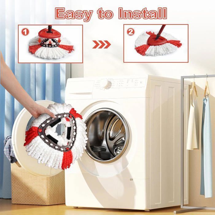 Lot De 6 Têtes Microfibre Pour Serpillière Vileda - Compatible Turbo Et EasyWring