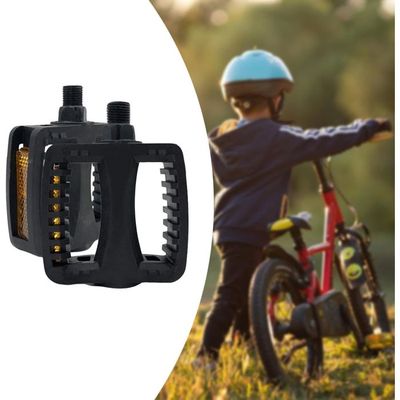 Paire De Pédales De Vélo Pour Enfant - Plastique Noir - Universelles (10.5 X 6.5 Cm)