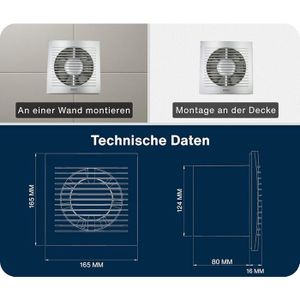 Aérateur extracteur salle de bain E-100 Glass Silver Timer Hygro CATA - Bricolage