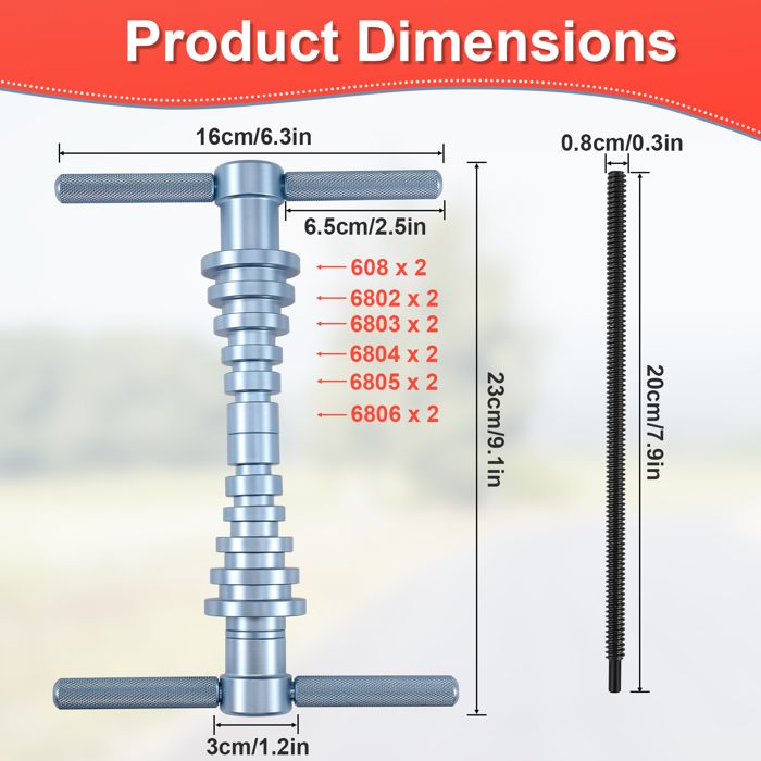 Kit Presse à Roulement De Vélo Universel - 25 Pièces, Boîte De Rangement, Blocs Aluminium, Compatible Roulements 6000, BB30, Etc. - 4