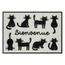 Tapis De Propreté Chats Bienvenue 70 X 50 Cm Noirgris