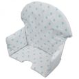 Housse d'assise pour chaise haute bébé enfant gamme Délice - Pois bleus - Monsieur Bébé-0