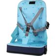 Bebe Voyage Bagage de Rehausseur Siege Pliant Chaise Haute Portable Harnais de Securite (Bleu)-0