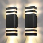 TTLIFE 2 Pièces LED Applique Murale Exterieur, IP65 Étanche Lampe Luminaire Mural Exterieure, Moderne Luminaire Anthracite Applique
